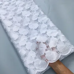 Kalume Latest Embroidered Cotton Africa Lace Fabric 2024 High Quality Nigeria Swiss Voile Lace In Switzerland For Women F3953