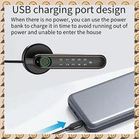 Room Office Fingerprint Lock Bluetooth Tuya Mobile Phone Unlock Password Door Lock Smart Door Handle Home