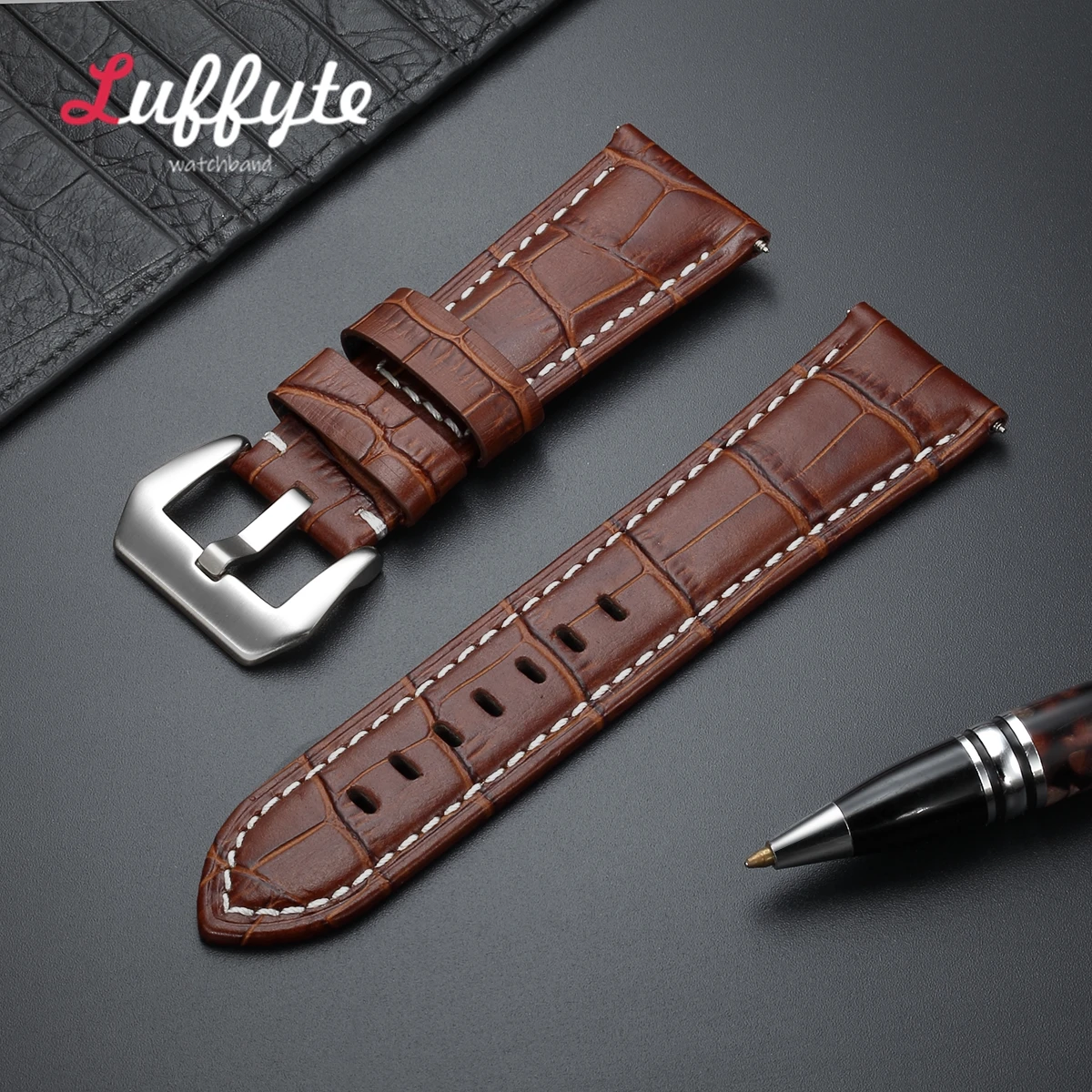 حقيقية جلد البقر الساعات 20 مللي متر 22 مللي متر 24 مللي متر 26 مللي متر الصلب مشبك ساعة اكسسوارات أسود أزرق براون ساعة اليد الأشرطة