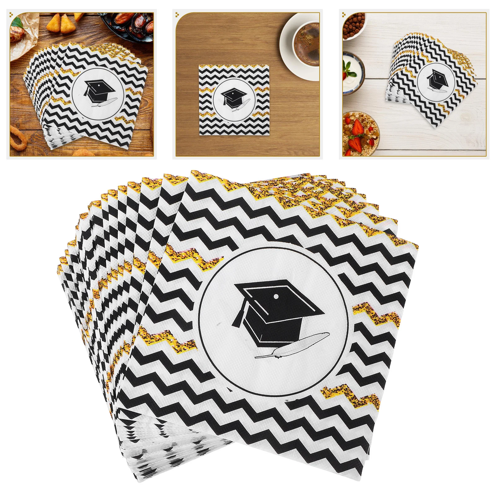 

100Pcs Graduation Party Napkins Thick Absorbent Paper Towels for Graduation Celebrations 2025 High School College Decor Supplies