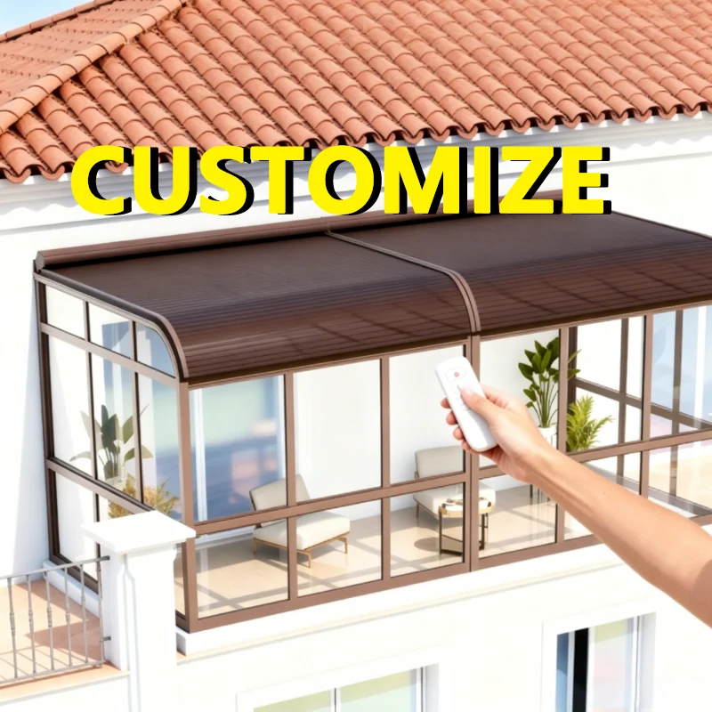 Any Size Custom Villa Landscape Aluminum Awning Modern Minimalist Design Remote Auto Waterproof UV Premium Outdoor Decor Shade