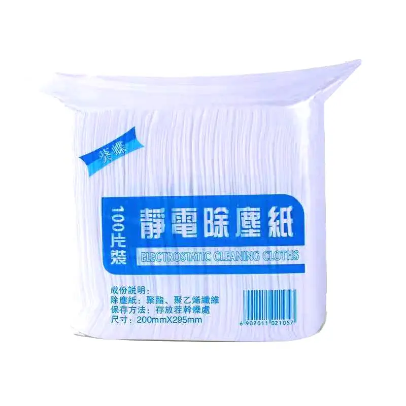 100 Sheets Electrostatic Dust Removal Paper Kitchen Bathroom Non-woven Disposable Mop Replacement Cloth Hair Cleaning Dry Towel