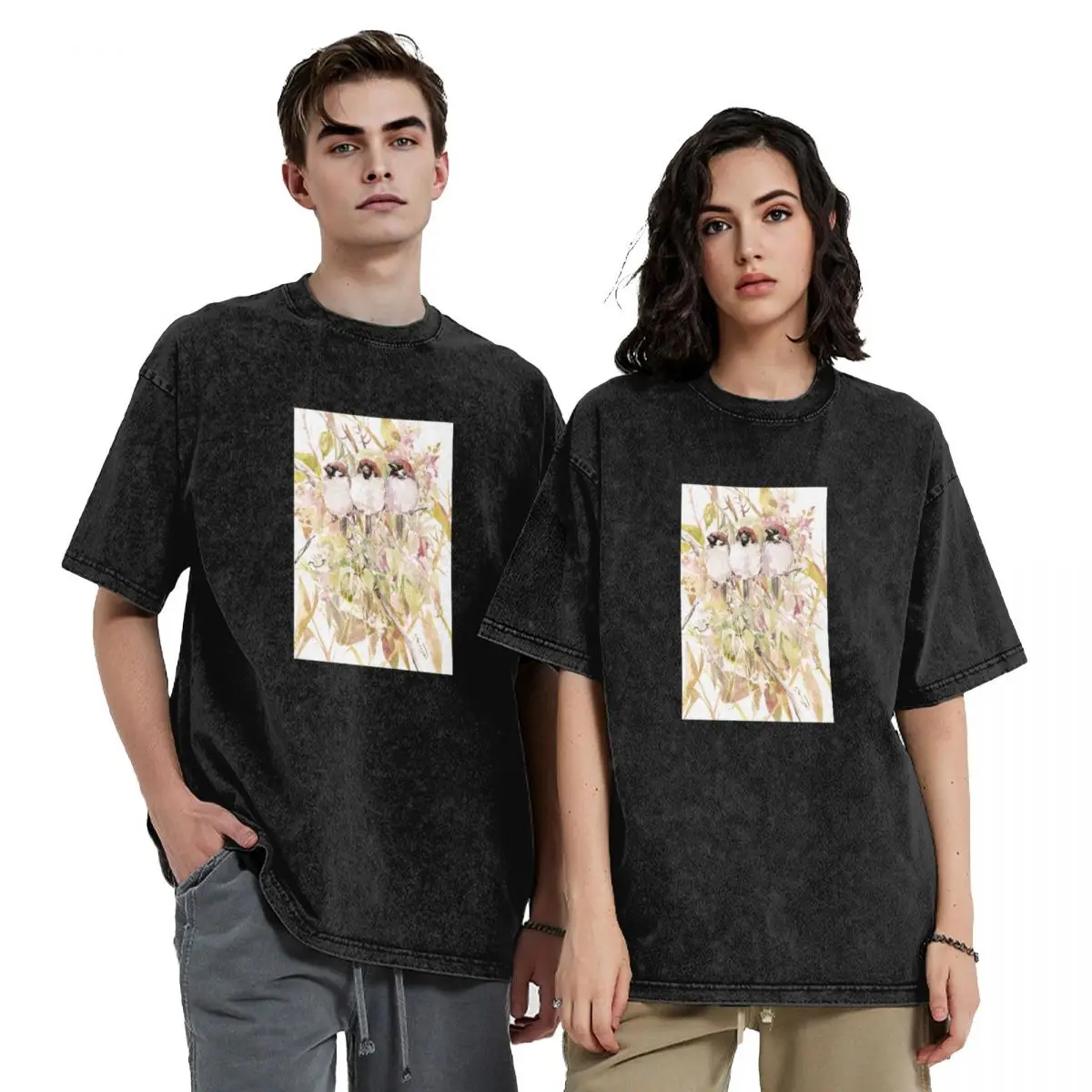 

Three Sparrows in the Woods T-Shirt baggy shirts graphic t shirts kawaii clothes rapper graphic tees mens graphic t-shirts funny