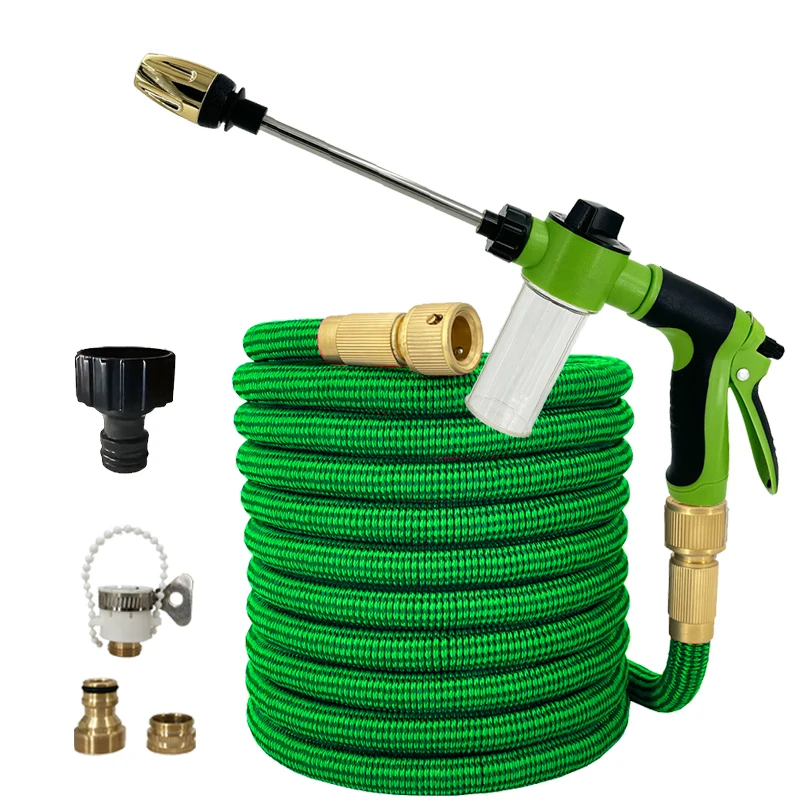 

Garden Water Water Hose Expandable Double Metal Connector High Pressure rubberl Magic Water Pipes For Garden Farm Irrigation