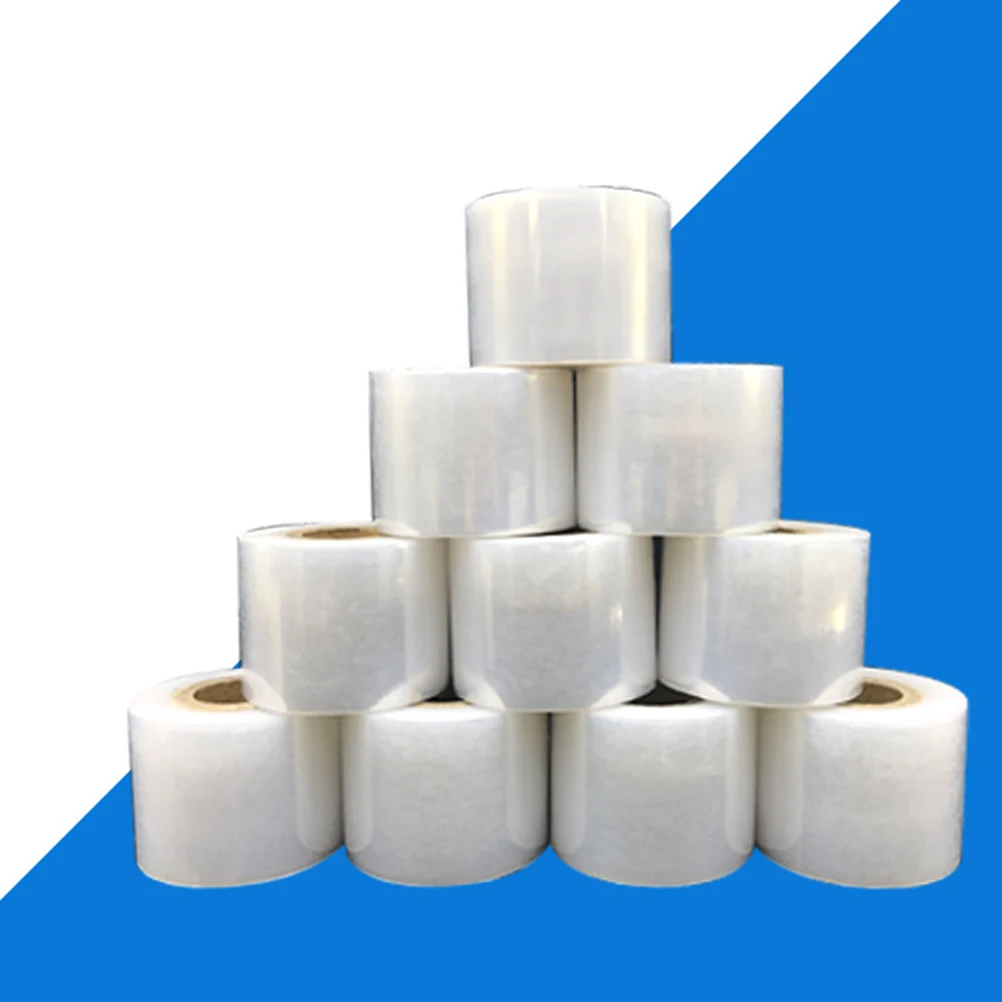 

4pcs Eco-Friendly Pe Stretch Transparent Packing 5X14000Cm High Performance Plastic Cling Film For Moving Storage Pallets Boxes