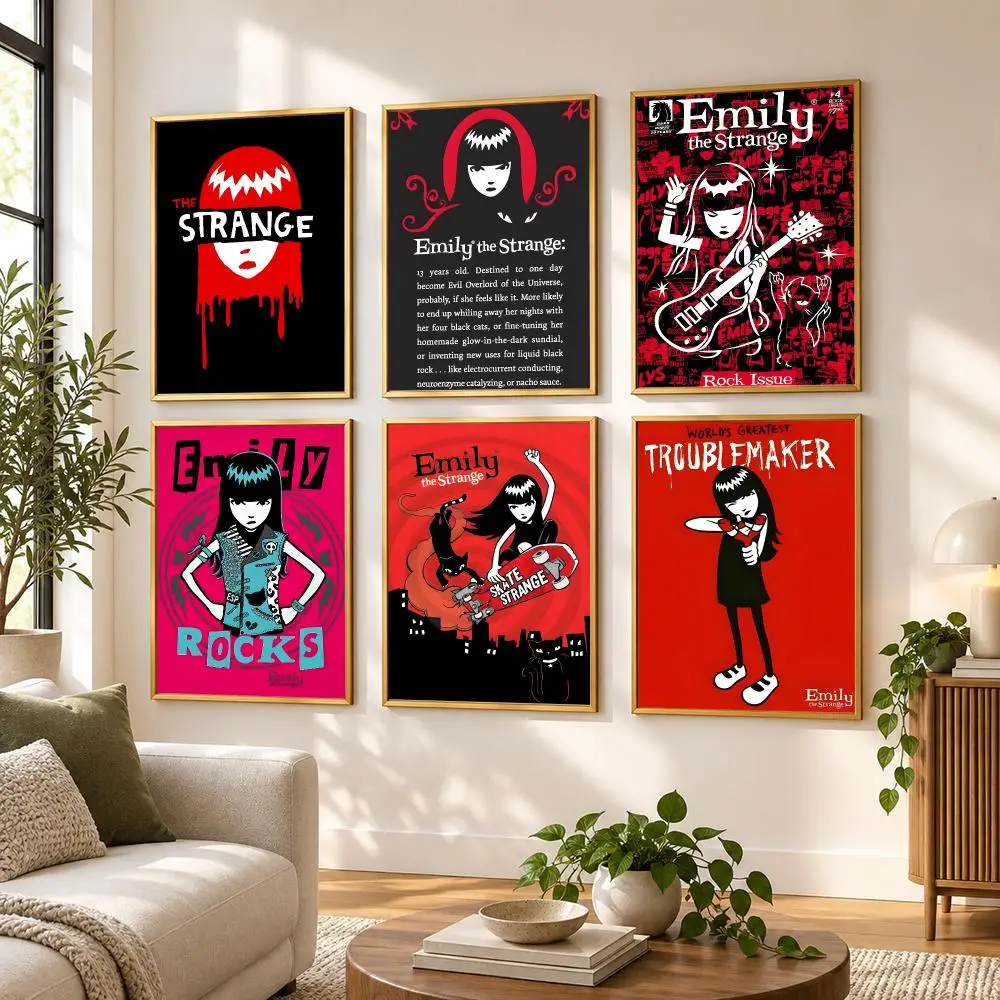 E-Emily the Strange Poster HD art sticky wall waterproof home living room bedroom bar aesthetic decoration