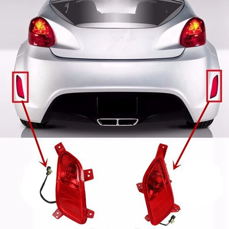 1 Pair Rear Bumper Fog Light Reflector Assembly Car Brake Light For Hyundai Feist VELOSTER 2011-2013 924052V000 924062V000