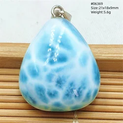 Natural Blue Larimar Heart Pendant Necklace Gemstone Women Men Larimar 17.5*19mm 18K Gold Love Larimar Fashion Jewelry AAAAAA
