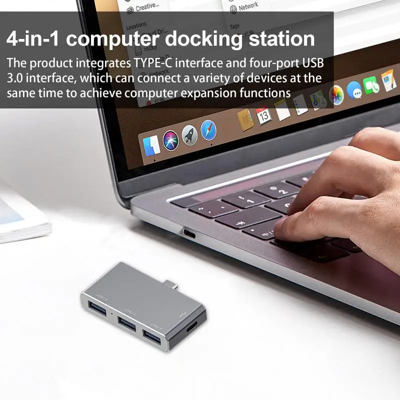 Laptop Docking Stations 4-in-1 TYPE-C 3 Monitor Docking Station Portable Multifunctional USB C Double Monitor For Computer Phone