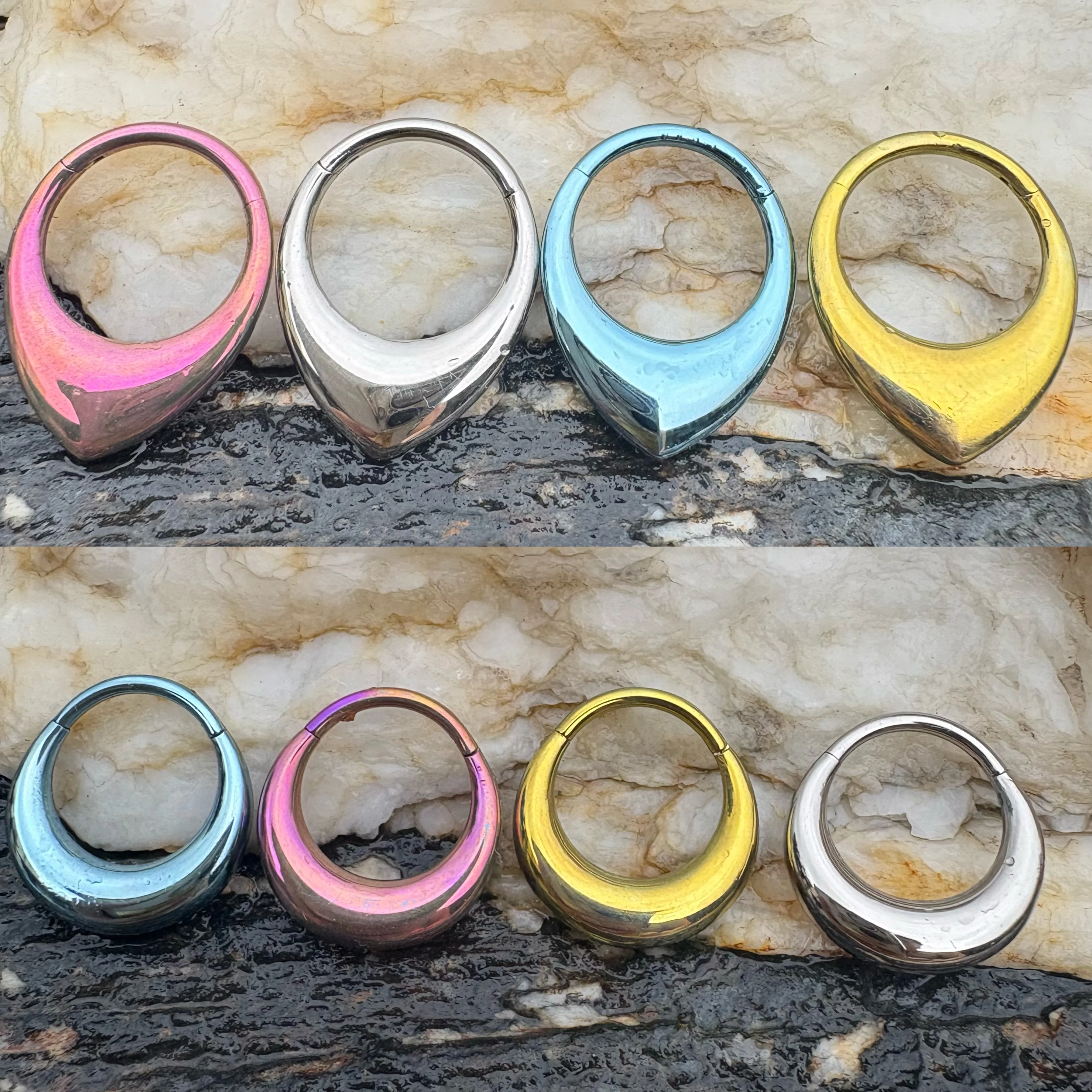 ASTM F13616G Implant Grade Titanium Hinged Segment Ring Clicker for Nose Daith Septum Earring Piercing Body Jewelry