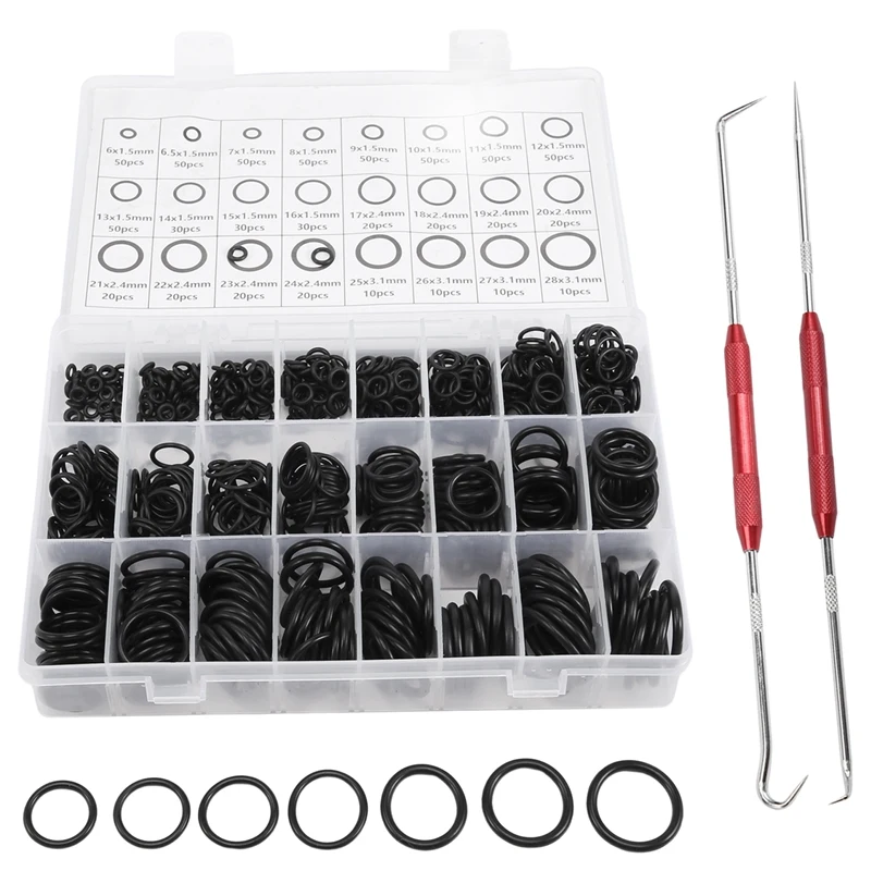 

Nitrile Rubber O Ring Set With Hook Tools NBR Seal Rings Gasket Oring Oil-Resistant Sealing O-Ring Kit