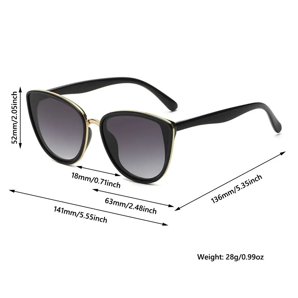 Casual vintage Cat Eye-zonnebril UV400 zonnebril met gradiëntlens Trendy gecoate beschermende bril voor dames en heren