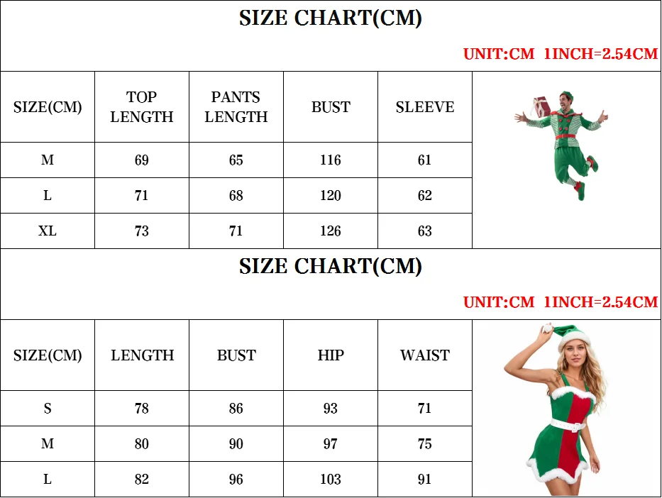 Boże narodzenie święty mikołaj zielony kostium elfa garnitury dla dorosłych stroje na imprezę świąteczną kobiety sukienka bez rękawów mężczyźni element ubioru zestaw dla par