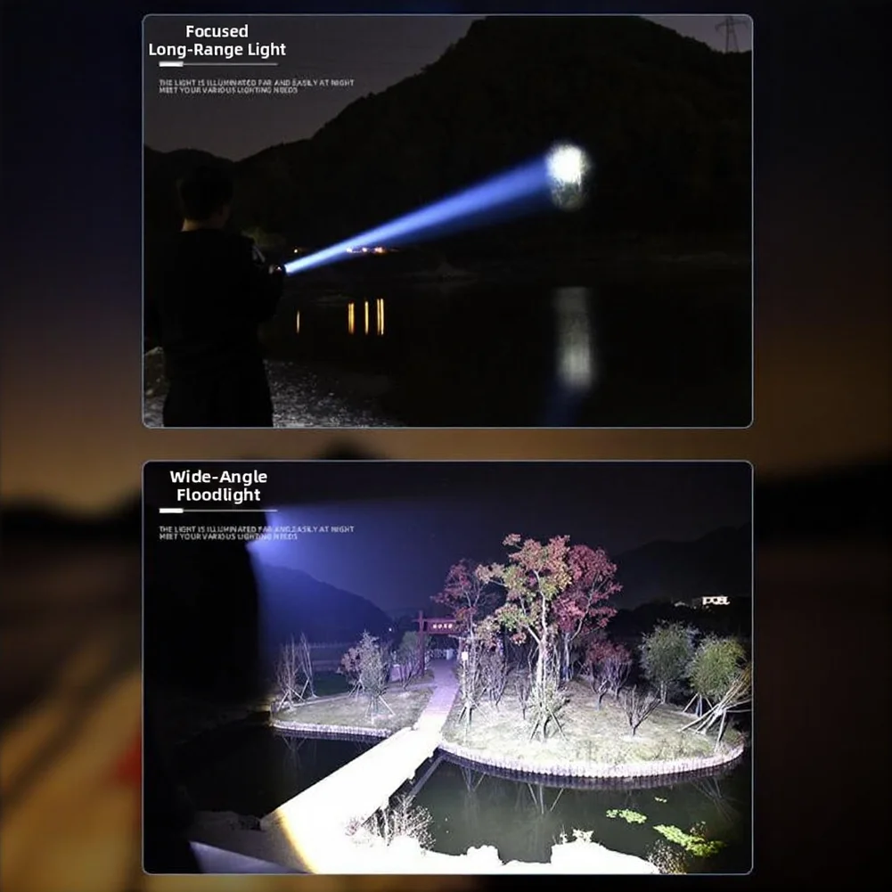 Lightweight Outdoor Flashlight 88g with COB Side Light White Beam 4 Modes Mechanical Zoom for Tent or Vehicle Use