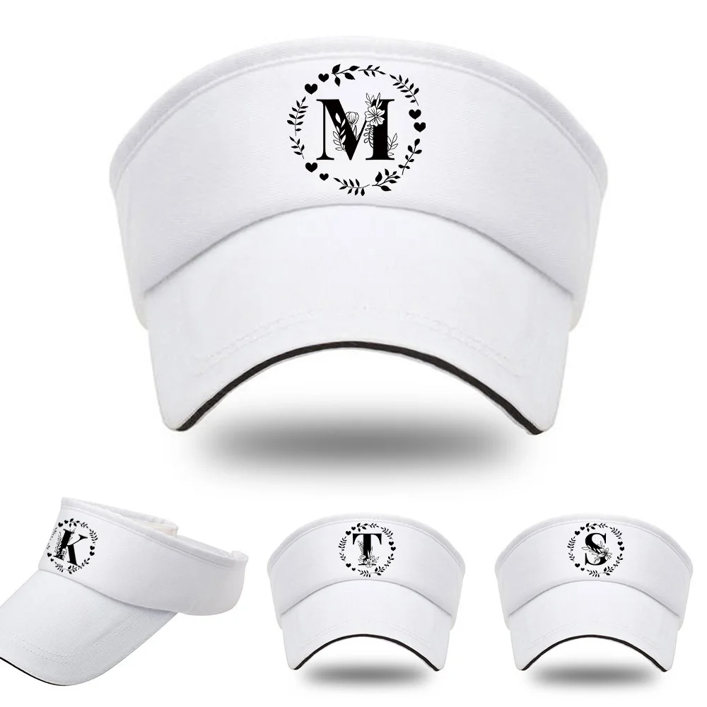 

Sun Cap Sadjustable Summer Golf Breathable Sunscreen Baseball Cap Garland Printing Series White Outdoor UV-proof Visors Hats