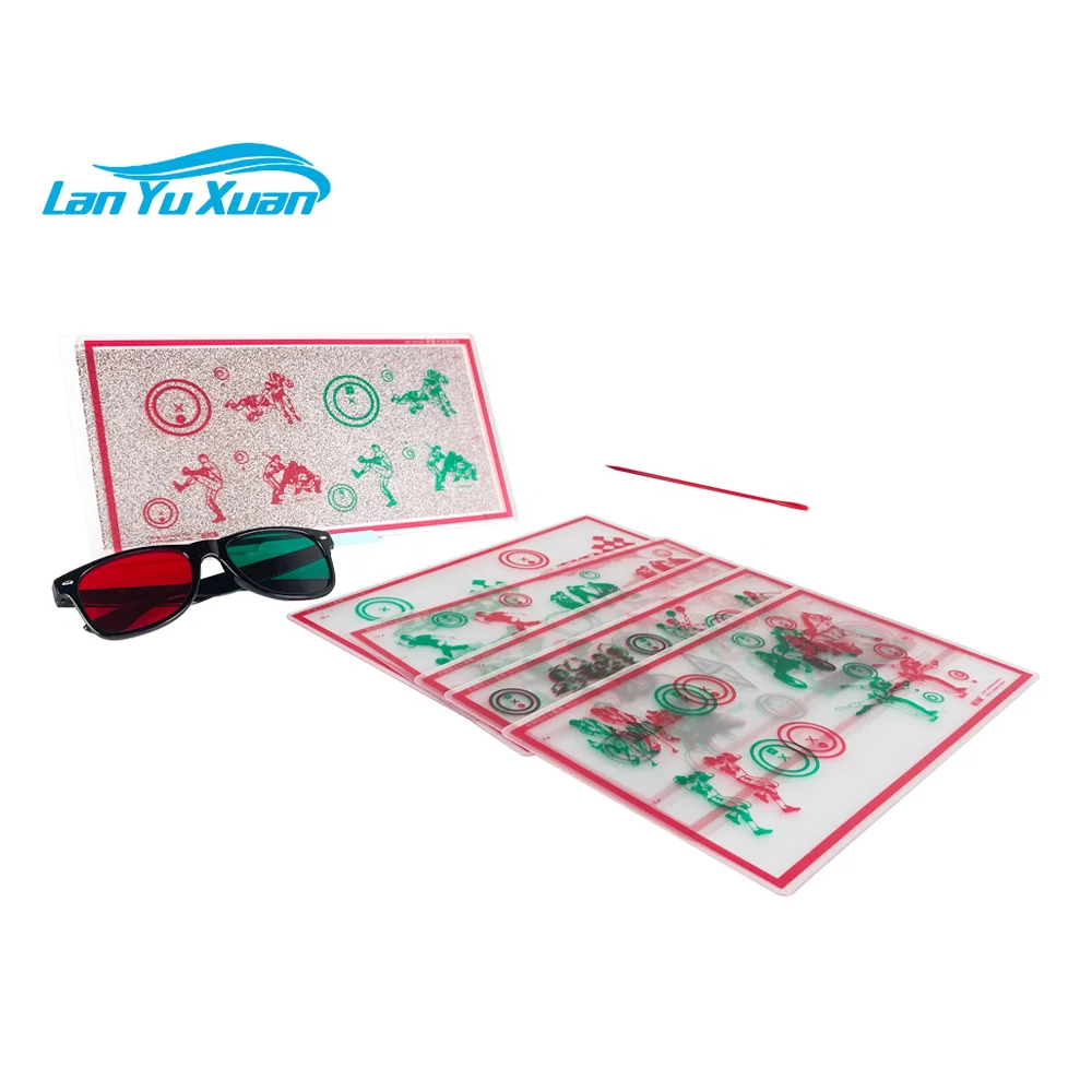 Fixed Red/Green Tranaglyph Vision Therapy Convergence Insufficiency Eye Training Stereo Training Cards Visual Correction SLT-1