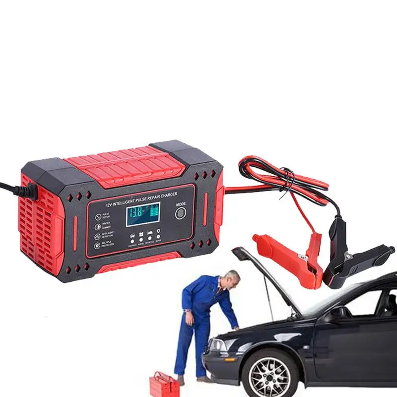 

FOXSUR 7A car battery charger motorcycle charger large screen color display battery repair charger Motorcycle Battery Charger
