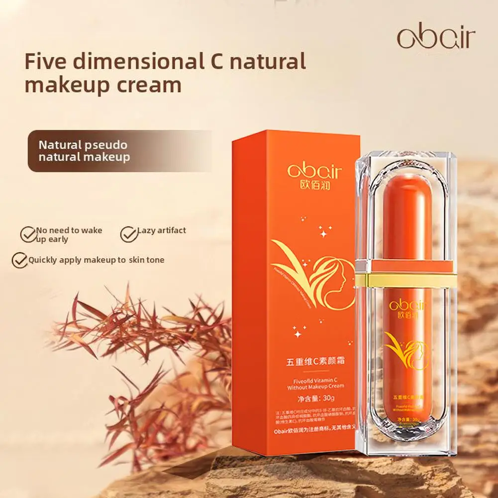 Crema de maquillaje VC de 30g, crema de tono VC, blanqueamiento, cuidado iluminador, maquillaje perezoso, corrector humectante, crema de cuidado Natural de la piel F4P9