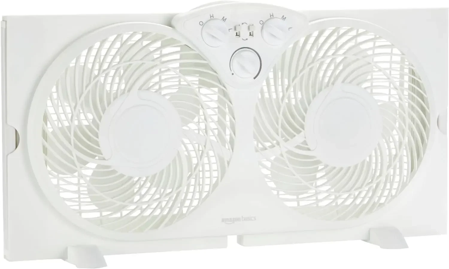 2024 NEW 63 watts  Window Fan with Manual Controls, Twin 9 Inch Reversible Airflow Blades, White