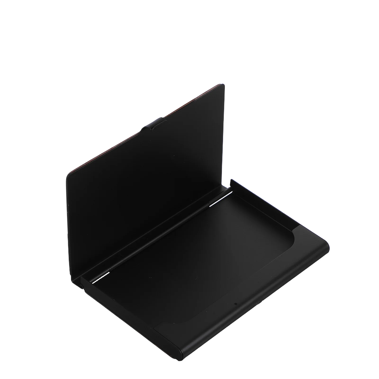 

Sleek Wood Grain Business Card Holder Metal Construction Desktop Display for Office Home Professional Use Card Case