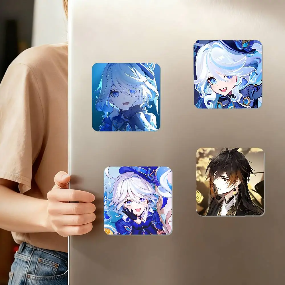 ملصقات مربعة مغناطيسية للثلاجة من جينشين - يمكن استخدامها لتخصيص ديكور المنزل وهي تذكارات مثالية أو هدايا #2