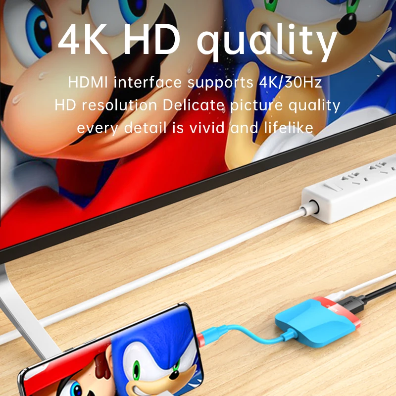 Adaptador de Expansão Tipo-C Multifuncional para Switch, Hub Metálico com Carga PD, USB 3.0, 3 em 1