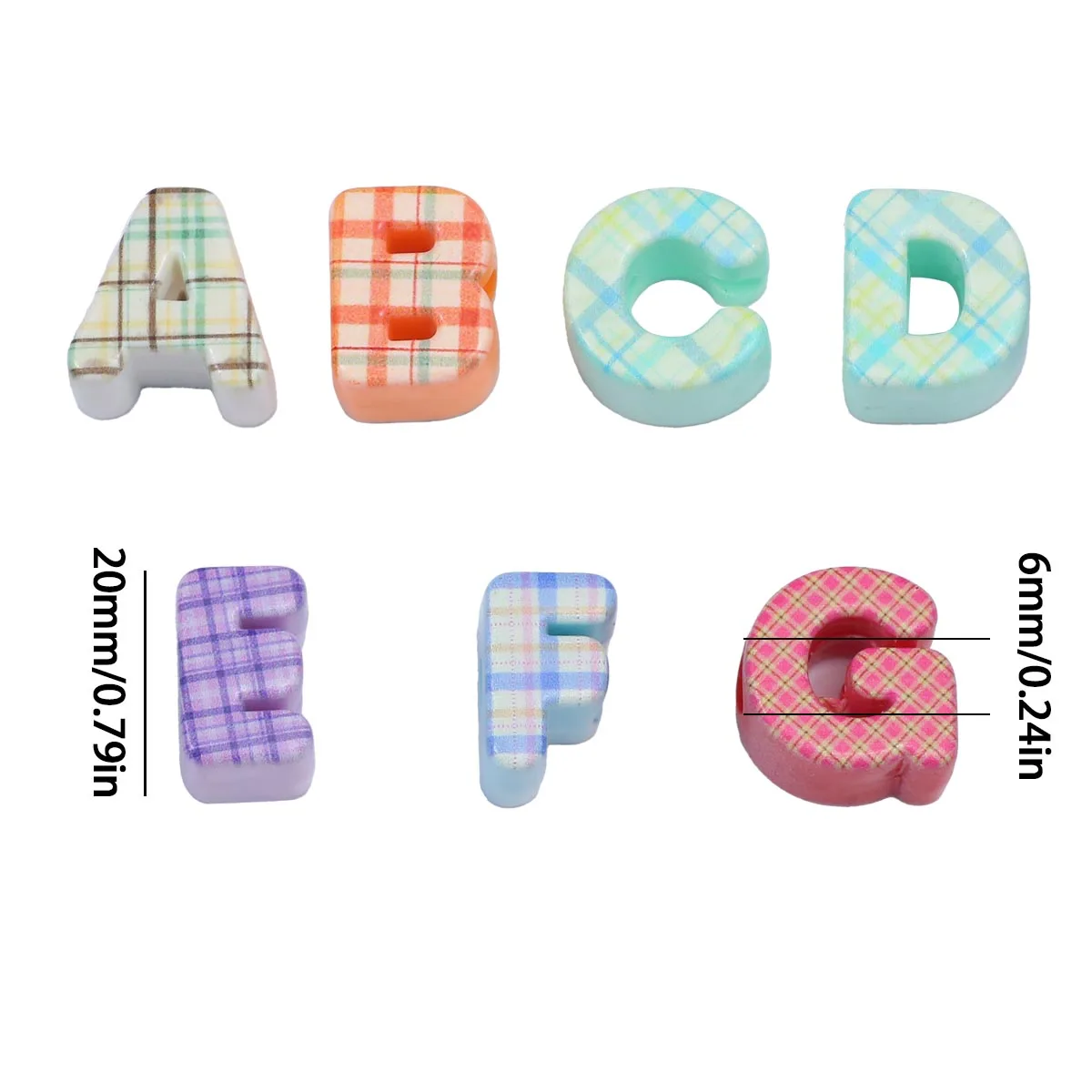 Handmade DIY Jewelry Making: Acrylic Beads with Printed Letters in Mixed Colors for Pendants Bracelets Loose Bead Accessories