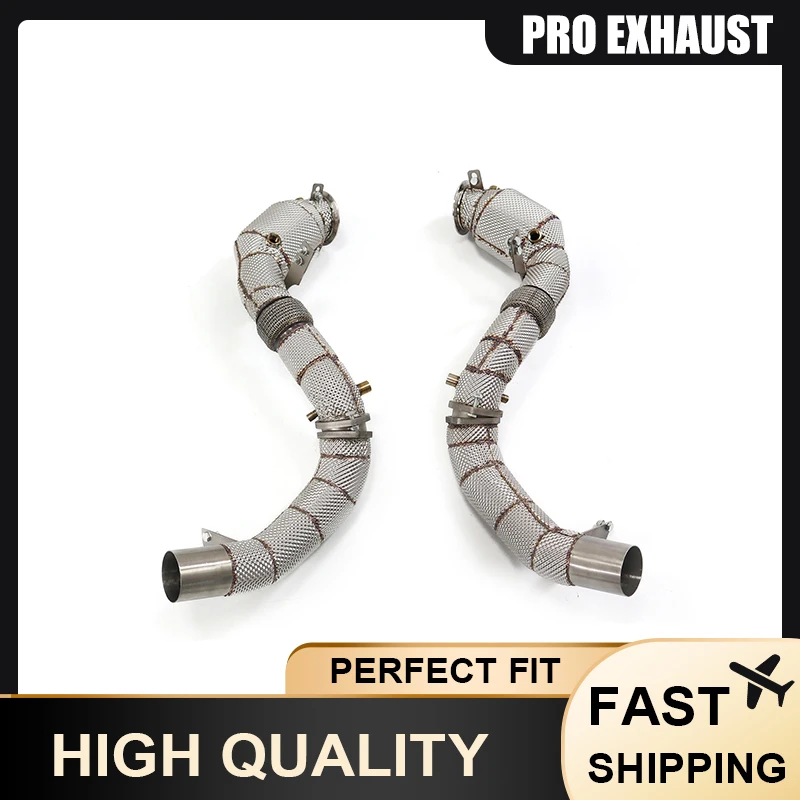 

PROExhaust Free Flow Downpipes Header for BMW M850/M850i Alpina B8 G14 G15 G16 4.4TT SS304 Pipe With Heat Shield Exhaust Muffler