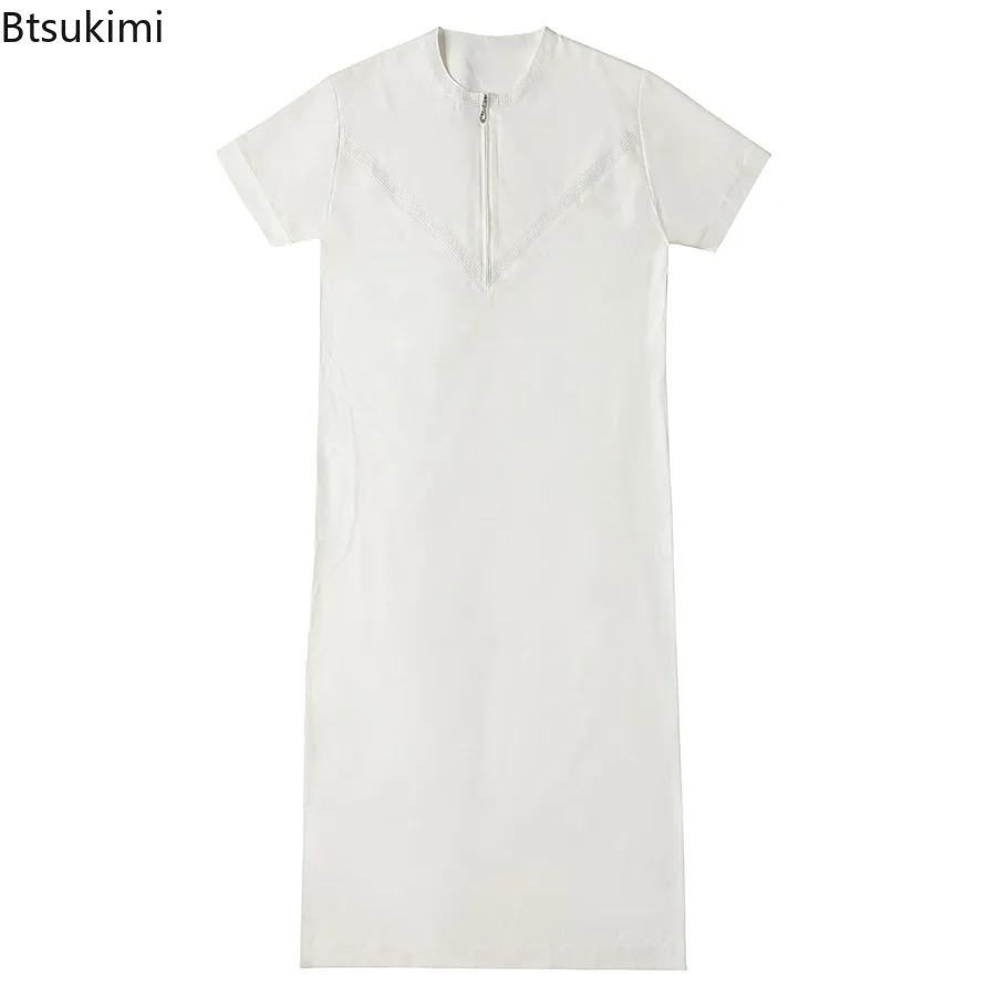 Medio Oriente Arabia Saudita Abito da uomo musulmano Ramadan Abito di moda Dubai Arabo Türkiye Camicia lunga a maniche corte Hui Abbigliamento etnico