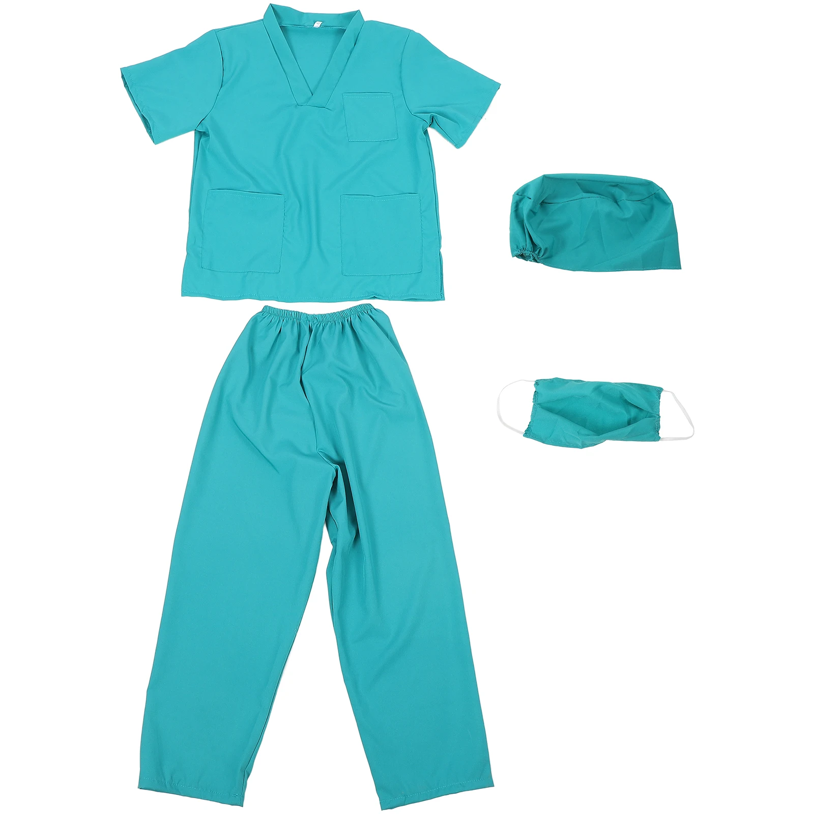 

1 set Kids Doctor Costume 120cm V-neck Nurse Dress Up Role Play Clothing Birthday Party Performance Photography Dance