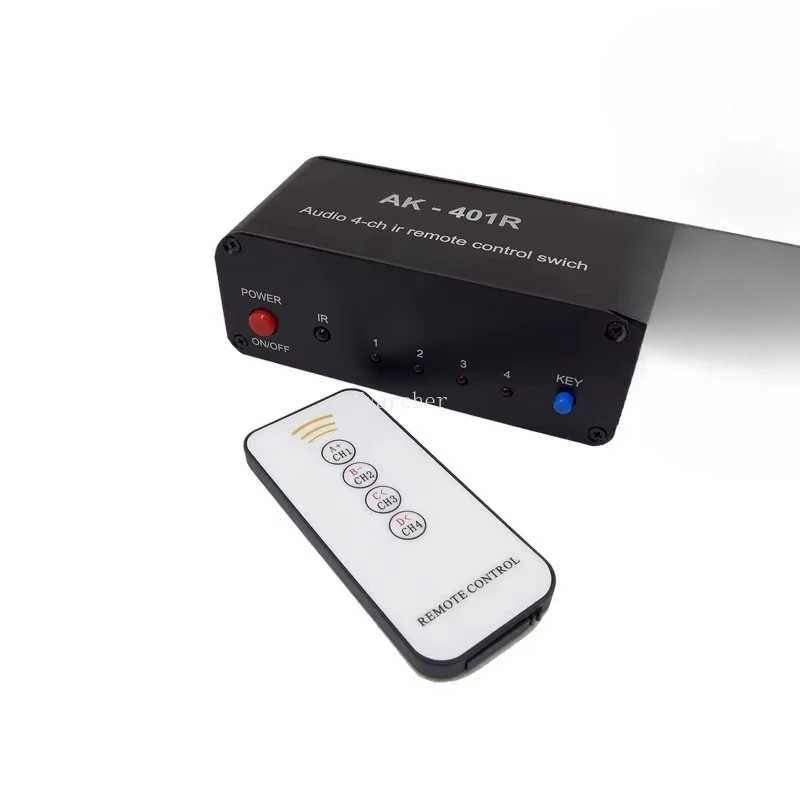 Nvarcher Infrared remote control stereo four-way audio source switcher  signal Stereo Channel 4 in 1 0ut