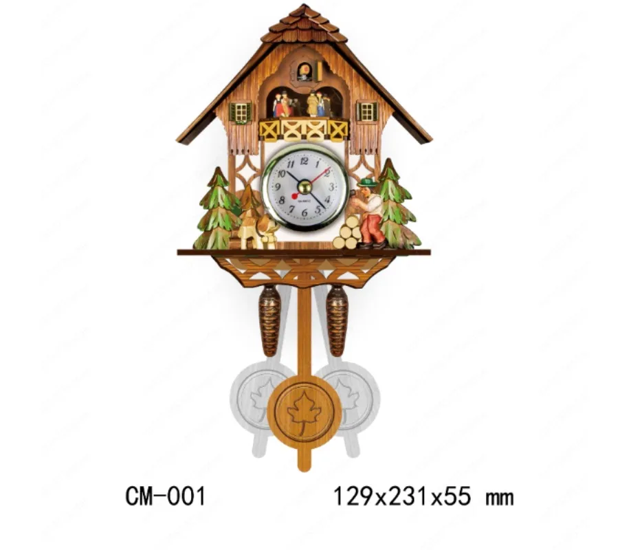 Cuckoo wall clock cooing alarm clock Nordic retro style clock, can not tell the time