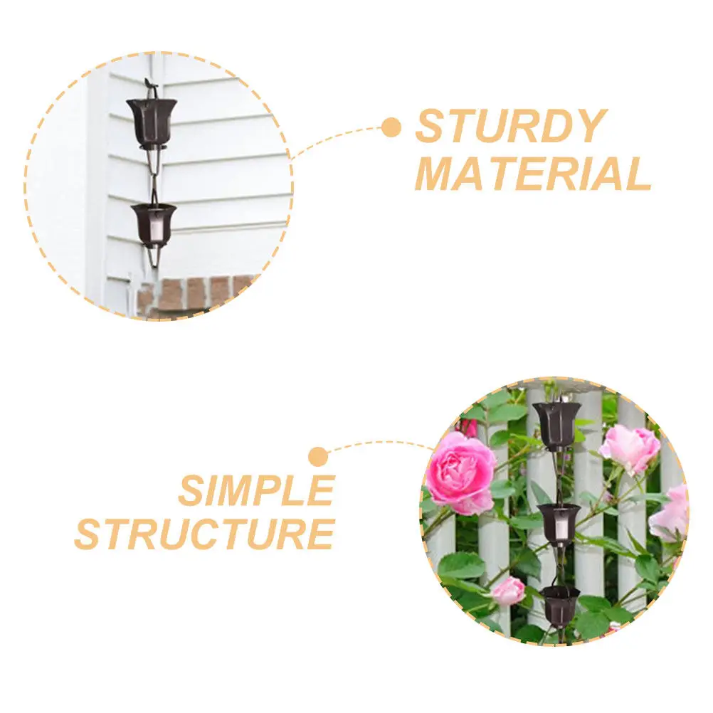 2Pcs Rain Chain Hooks Metal Downspout Adapter Hooks for Garden Gutter Bird Feeder String Light Hanging Supplies