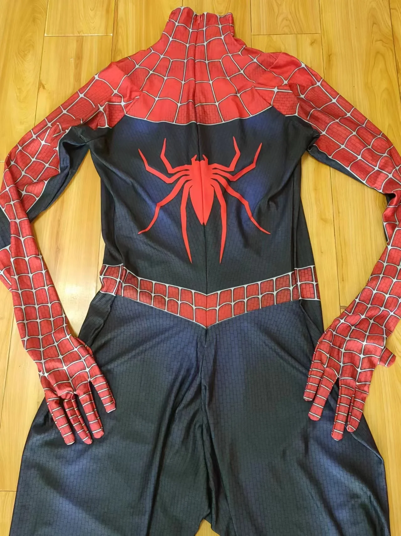 Maguire Raimi SM Cosplay 3D LOGO Spidey Costume Superhero Zentai Bodysuit Spandex Halloween Costume Disfraces Adult - view 6
