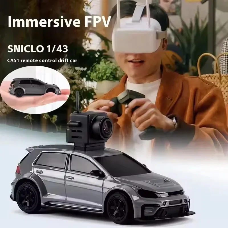 SNICLO CA51 1/43 FPV 4WD Vista de primera persona Coche RC 2,4 GHz Control de alta velocidad con cámara Juguete de carreras para niños