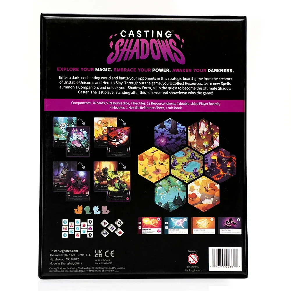 Unstable Games | Casting Shadows | Card Game | Ages 12+ | 2-4 Players | 30-60 Minutes Playing Time