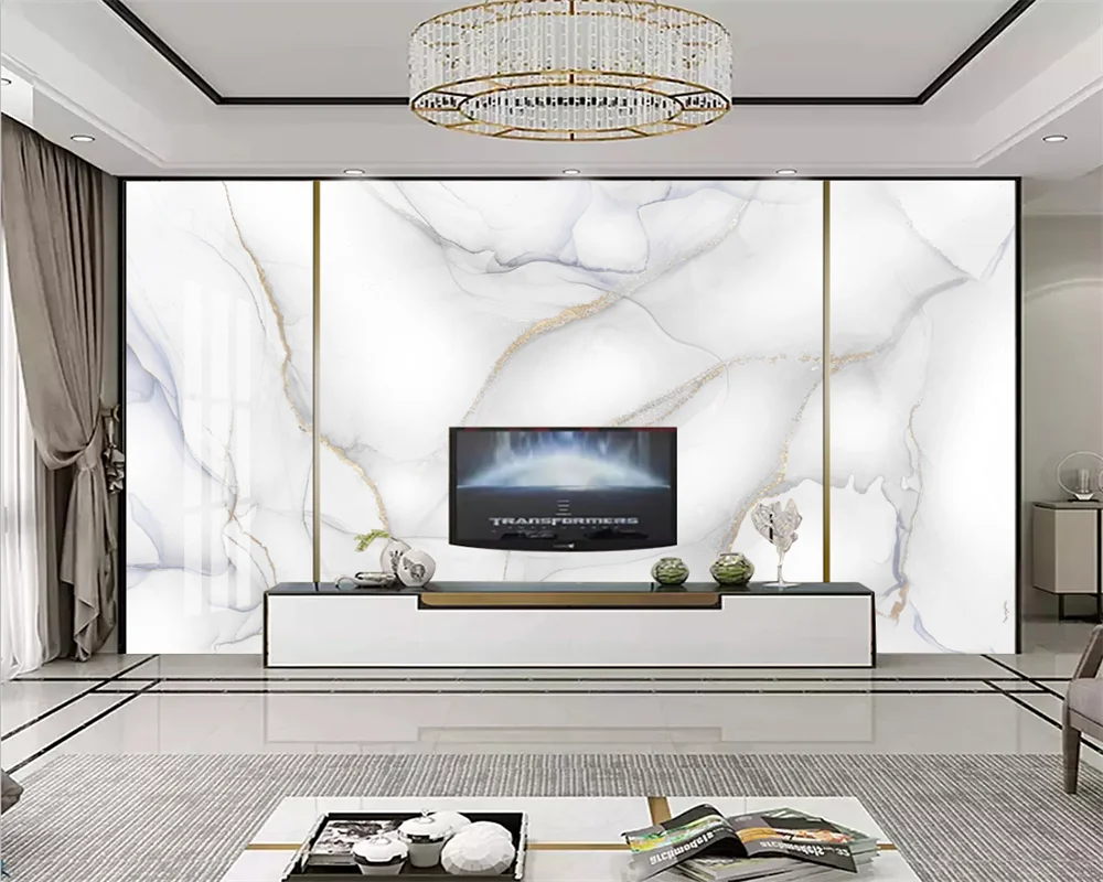 

beibehang Customized new modern minimalist jazz papier peint white marble pattern jade moisture-proof background wallpaper