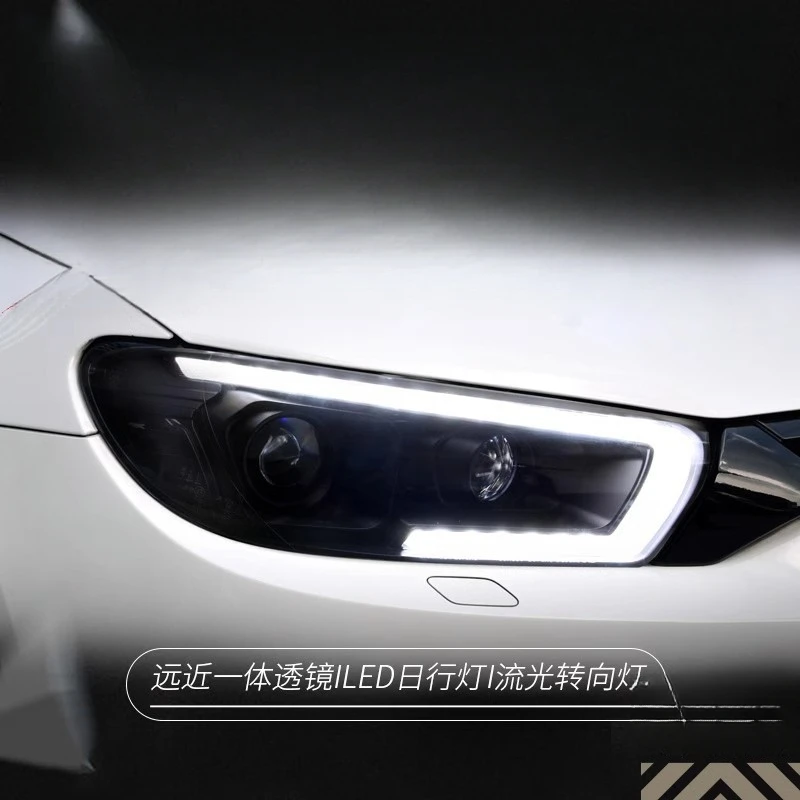 

Suitable for Volkswagen Scirocco 09-17Headlight Assembly Modified LED Daytime Running Lights Flowing Turn Signal Xenon Headligh