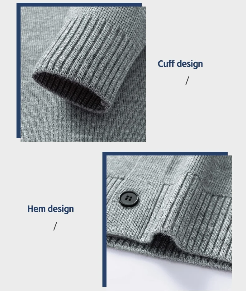 Hochwertige Strickjacke Männer Persönlichkeit Doppelschicht Rundhalskragen Neue Mode Weich Komfort Warm Herbst Winter Pullover Mantel – Detail 15