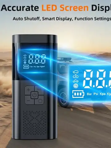 Car Air Pump Cordless Portable Tire Inflator Mini Tyre Inflator 12V Car Air Compressor with Pressure Gauge