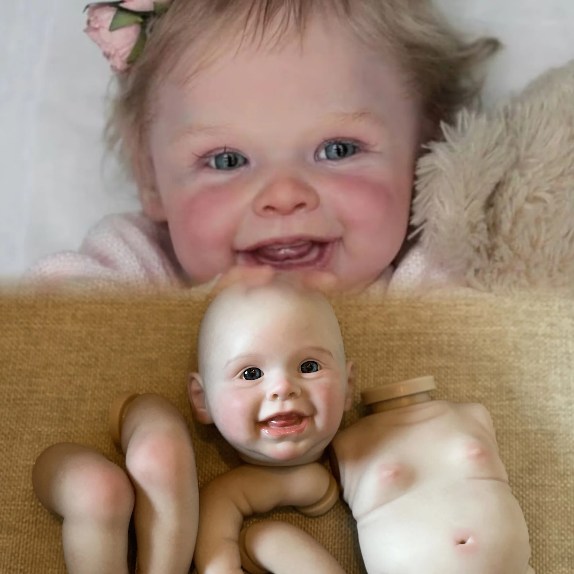 50cm Cuddly Harper Bebe Reborn Boy and Girl  Full Body Silicone Vinyl With Artist Oil Painted Skin Lifelike Real Reborn Dolls