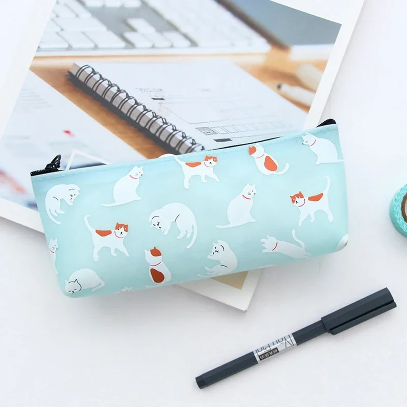 1pcs/lot Cat Stereo Silicone Stationery Pencil Case Pencilcase Pencil Bag New Arrival School Supplies Stationery