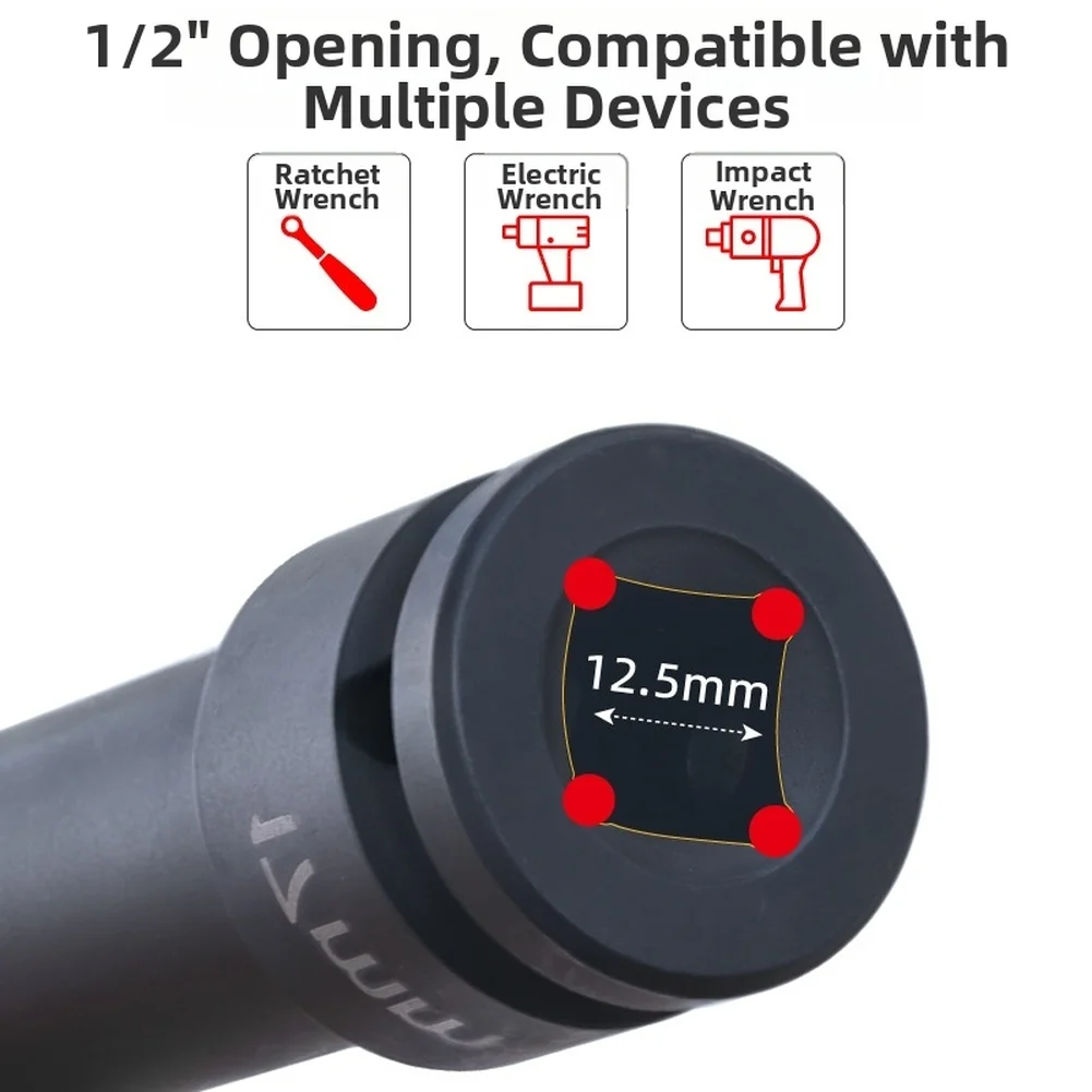 3 Piece 17mm 19mm 21mm Extended Wheel Lug Nut Socket Set For CR-V Steel With Protective Sleeve For Tire Removal Tool