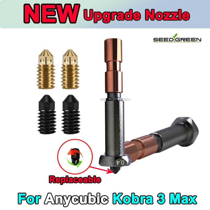 

Новое обновленное сопло для Anycubic Kobra 3 Max горло Kobra 3 Max Combo сопло 0,4 мм 0,6 мм 0,8 мм Быстрый нагрев