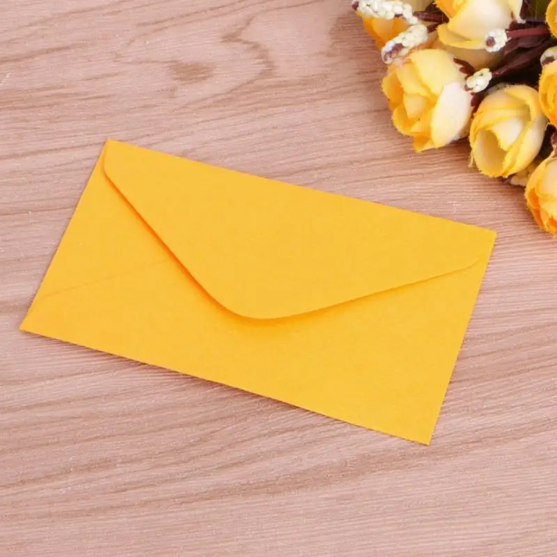 Mini enveloppes en papier vierges rétro colorées, 50 pièces, cartes d'invitation pour fête de mariage, cartes de vœux, enveloppe cadeau