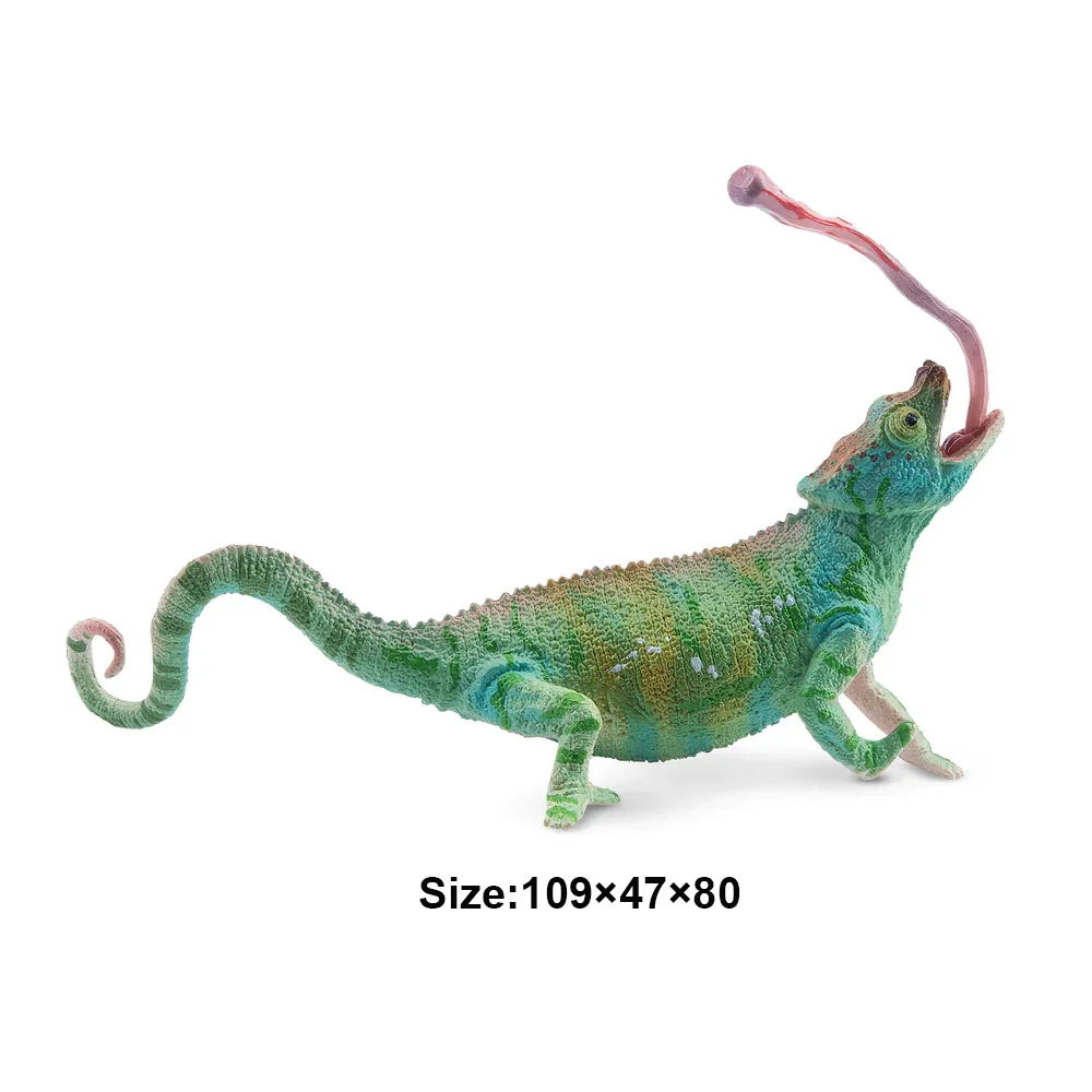 Toymany SimulationParson's Chameleon Madagascar Animal Model Toy Mini figurki lalki figurki akcji zabawki prezent dla dzieci