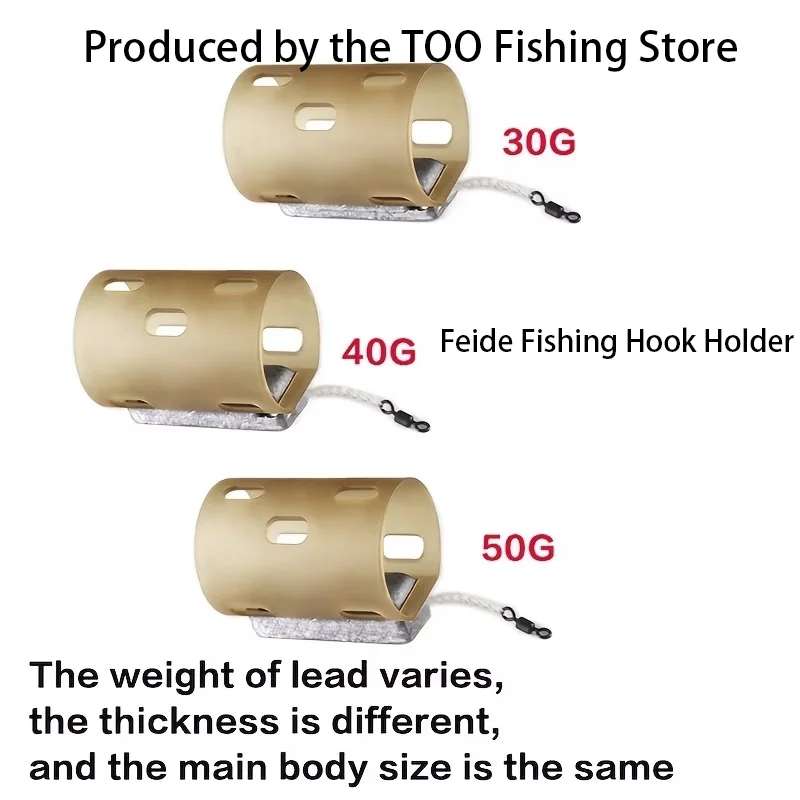 

30G/40G/50G Heavy Duty Fishing Bait Cage - Sturdy Cylindrical Hollow Design, Quick Release System, Easy to Assemble, Durable Freshwater/Seawater Angler Bait Organizer, Premium Fishing Accessories.