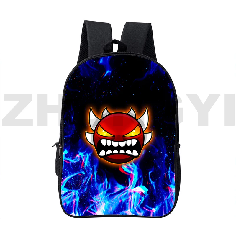 

Hot 3D Game Angry Geometry Dash Backpacks 16 Inch Preppy Style School Backpack for College Students Waterproof Laptop Rucksack