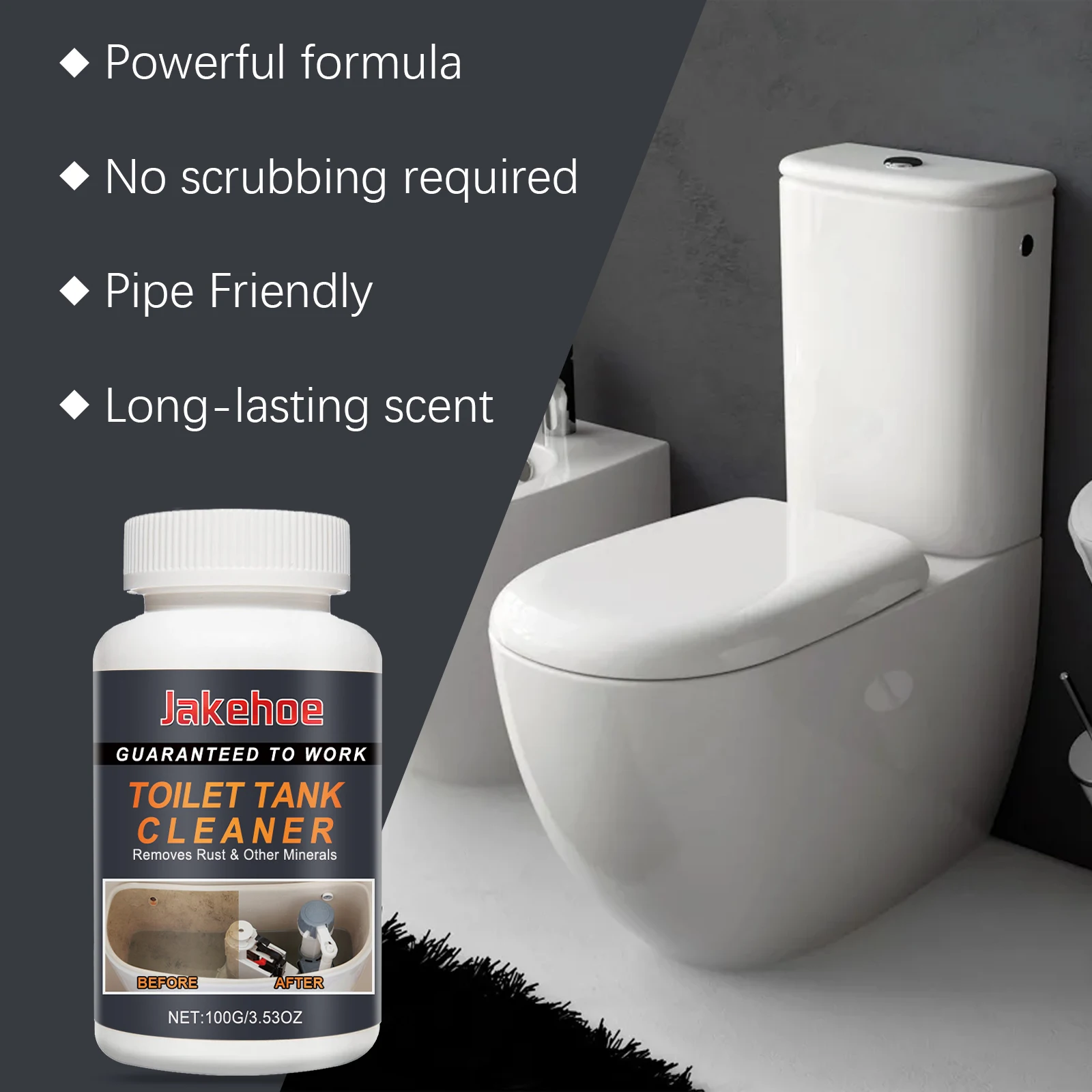 Toilet Tank Cleaning Powder Cistern Dirt Hard Water Stains Rust Mineral Deposit Remove Bathroom Toilet Tank Maintenance Cleaner