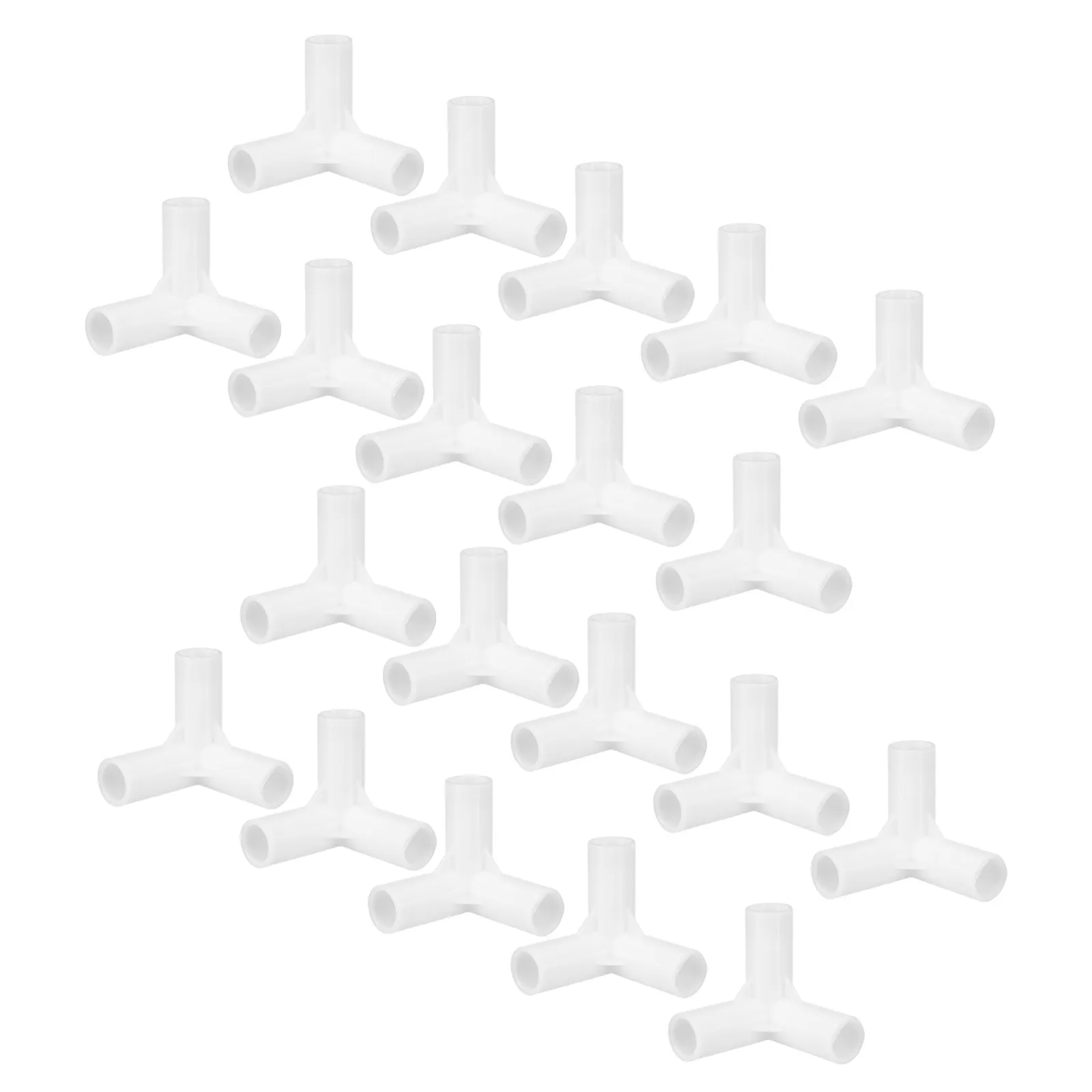 20Pcs Closet Rod Connector Plastic 90 Degree Three Way for 1.2cm Tubing Wardrobe Connectors Stable Support for Clothes Rack